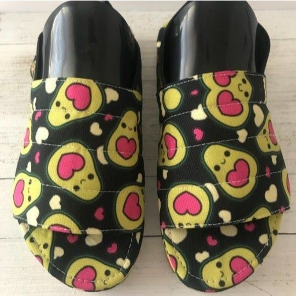 Avocado Platform Slider Sandals Elastic